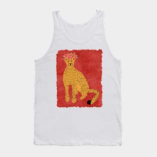 Ruby Leopard with Flower Crown Tank Top